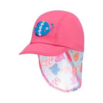 Girls' pink fish print keppi hat